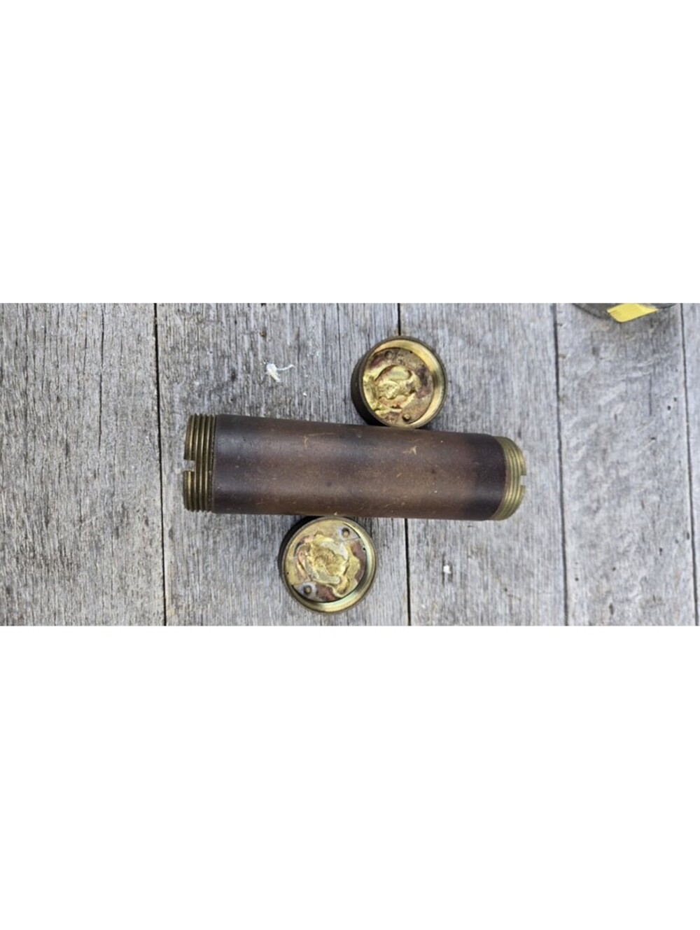 Brass Tube 7" Long By 1.75" Diameter Thick Wall. Heavy Duty Tube With Lid On End